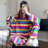 Set Pijamale cu Mânecă Lungă Toamnă Primăvară Fete Studente Curcubeu Îmbrăcăminte de Casă Poate Fi Purtată Afară Haine Largi