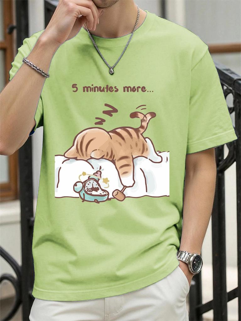 The Cat That Always Wants To Sleep Prints TShirt Women Cotton Summer Tops Soft Loose ONeck Short Sleeve Tees Casual Clothes