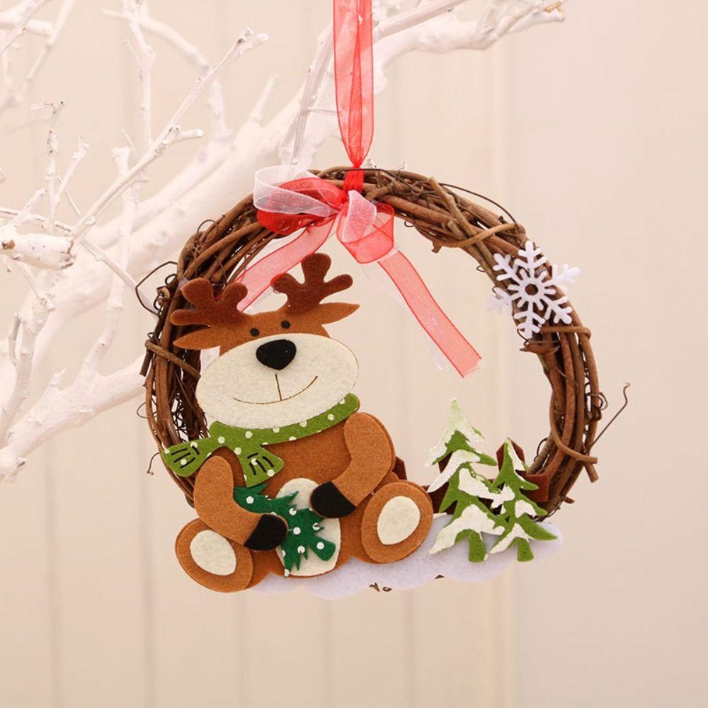 DIY Christmas Xmas Wreath Cute Santa Hanging Ornaments Christmas Tree Accessories  Window Props