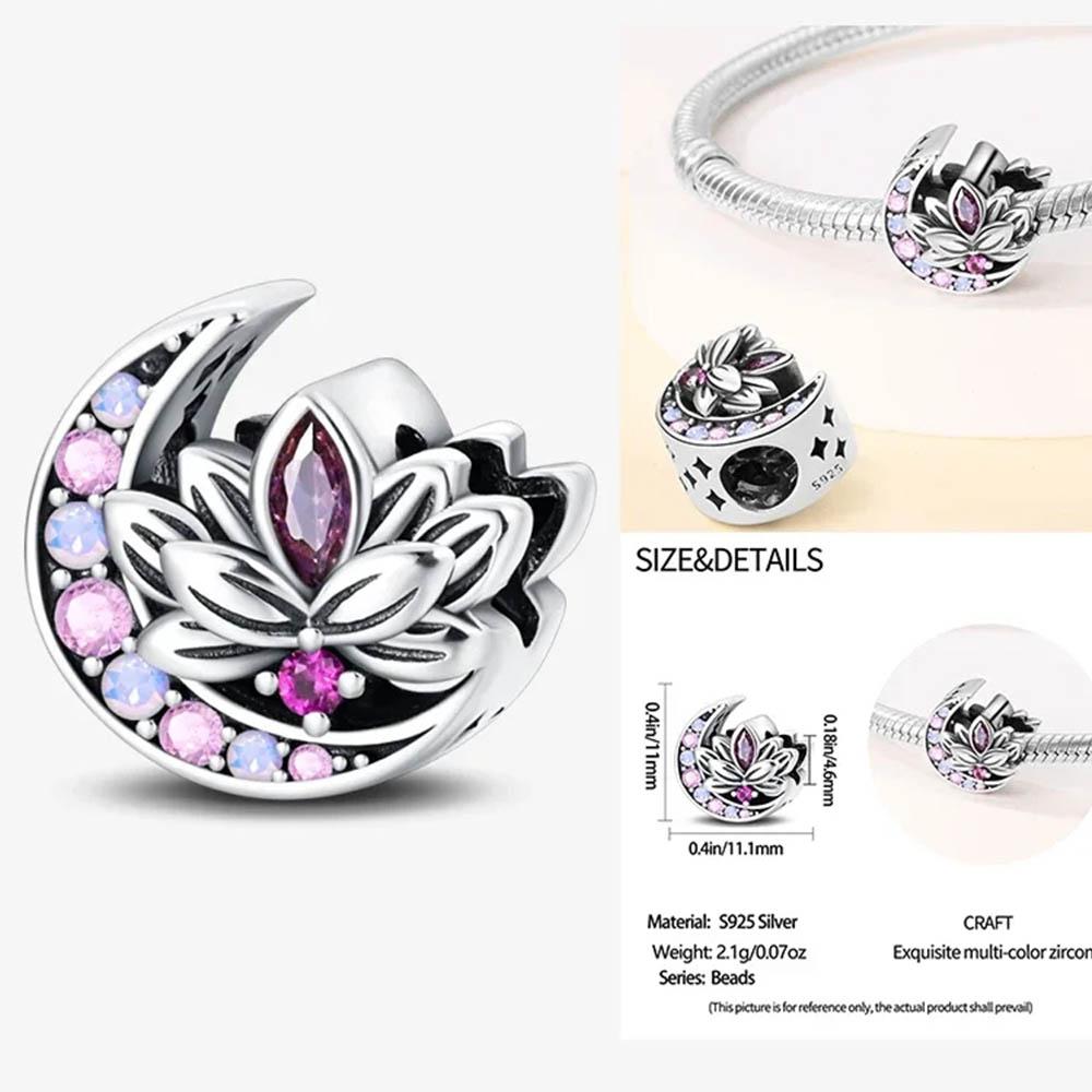 

New In Vintage Lotus Shape Charm Beads Fits Pan Original Bracelet Women Copper Pendant Bead Jewelry Gift