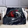 Multiple Sizes Red and White Koi Pattern Print Blanket Flannel Material Soft Warm for All Seasons Home Outdoor Camping Picnics