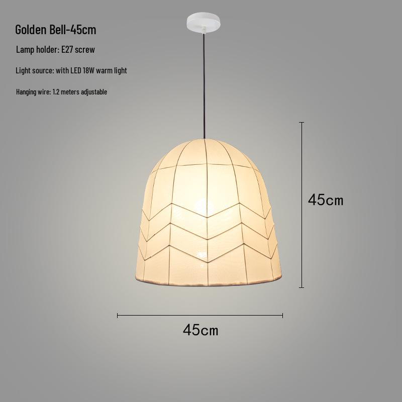 Zen Lantern: Japanese Silk Fabric Pendant Light for Bedroom, Dining Room, and Bar