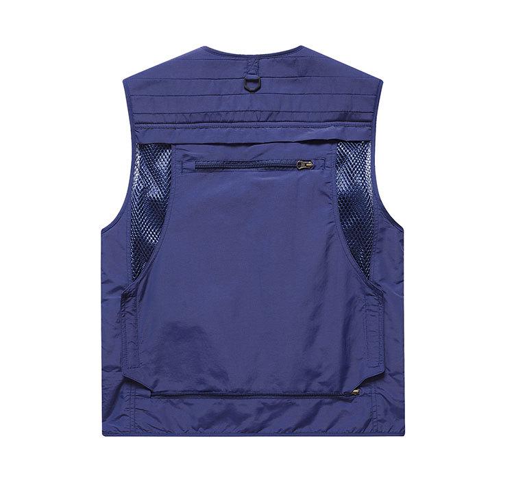 Men's Multi-Pocket Outdoor Fishing Photography Vest, V-Neck Sleeveless Plus Size Workwear 7898 Thin Design