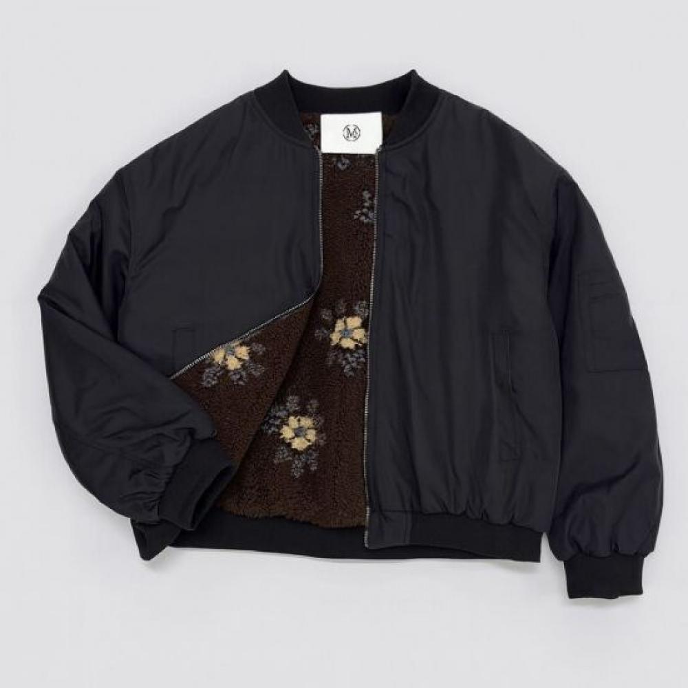 Mizqz Reversible Flower Fleece Dumble Zip Up Jacket