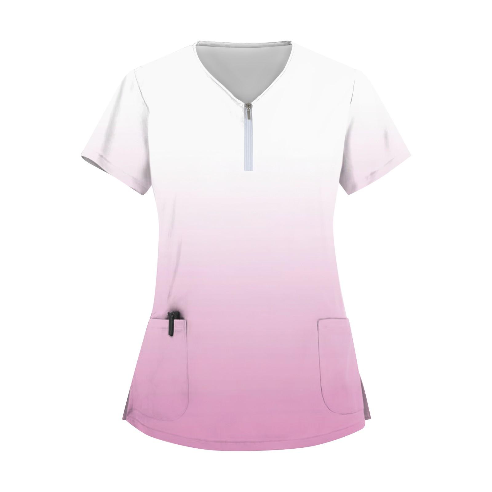 

Жіночі модні повсякденні топи з коміром на блискавці з градієнтним принтом L