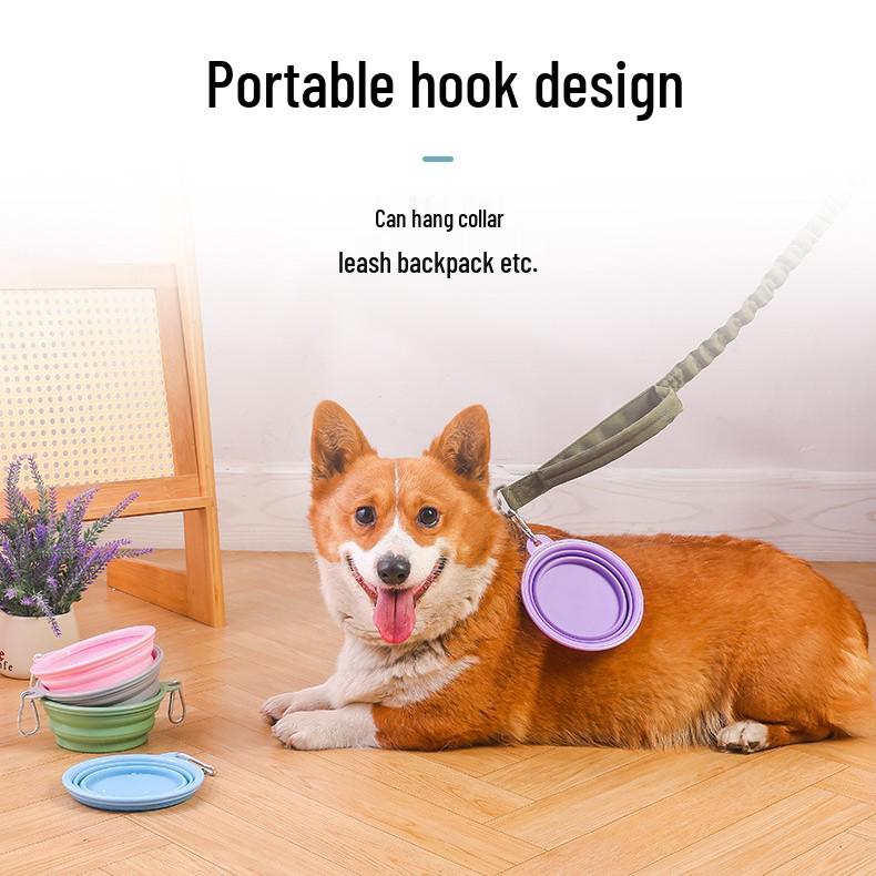 Popular Silicone Foldable Macaron Pet Bowl - Compact Outdoor Water & Food Dish for Dogs