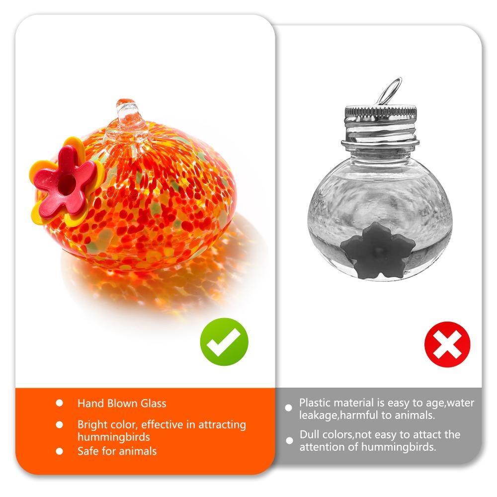 Droplet Shaped Bird Feeder Glass Ball Water Container Easy To Clean Hummingbird Feeder For Window