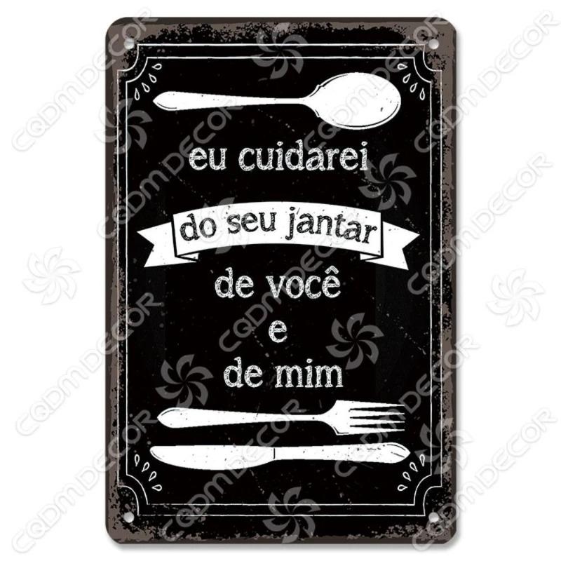 Eat Breakfast at Night Funny Sign, Kitchen Wall Decor Metal Plaque 20x30cm