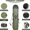 Green fishing rod bag, durable folding fishing gear handbag, multi-functional large-capacity high-quality fishing rod box.
