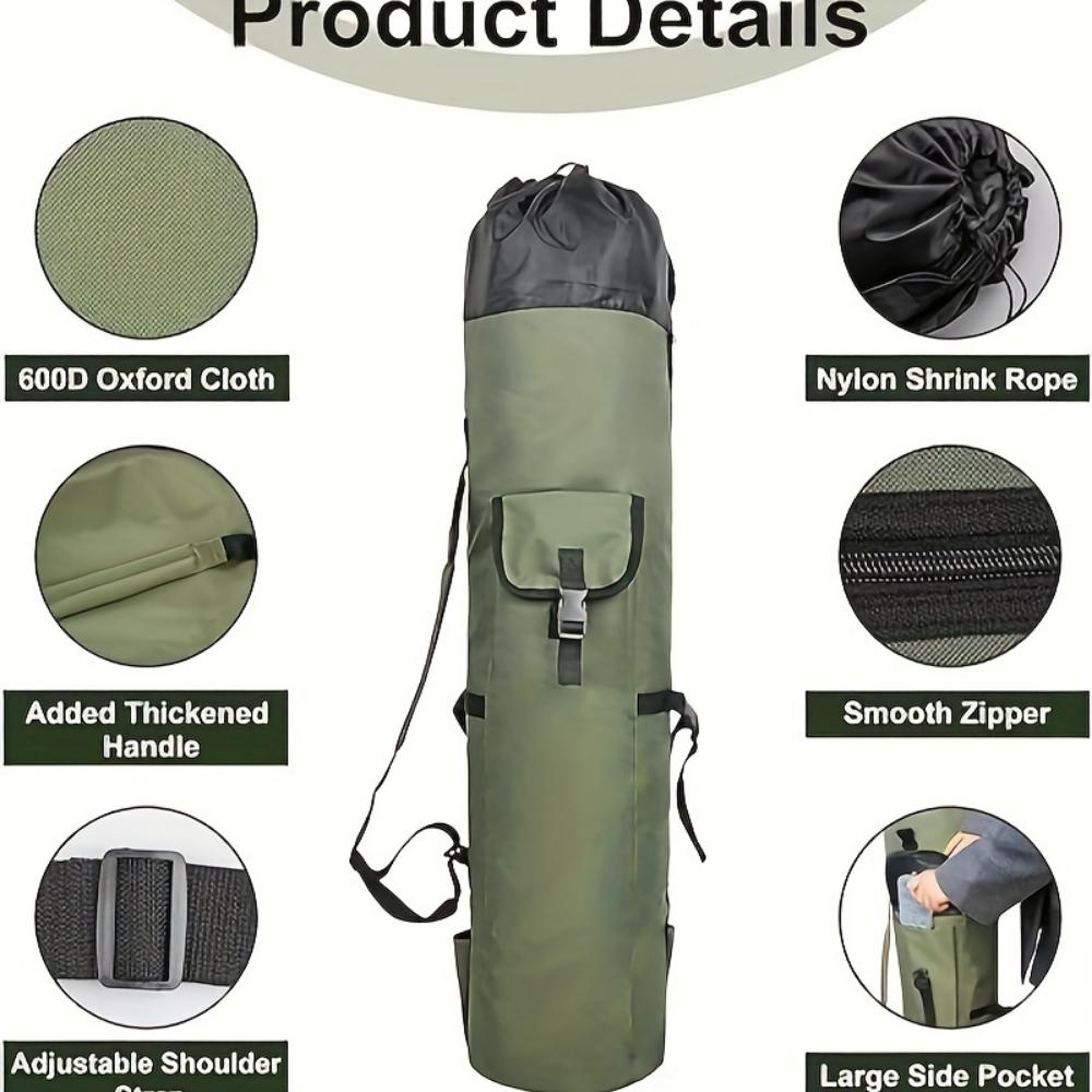 Green fishing rod bag, durable folding fishing gear handbag, multi-functional large-capacity high-quality fishing rod box.