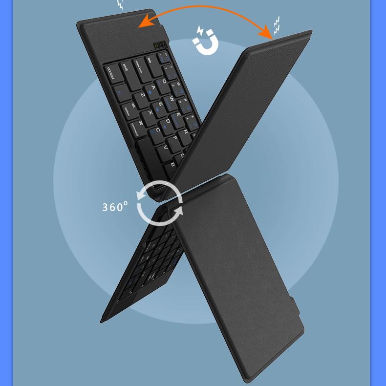 Mini Portable Bluetooth Folding Keyboard: Compatible with Tablet, Phone, Laptop