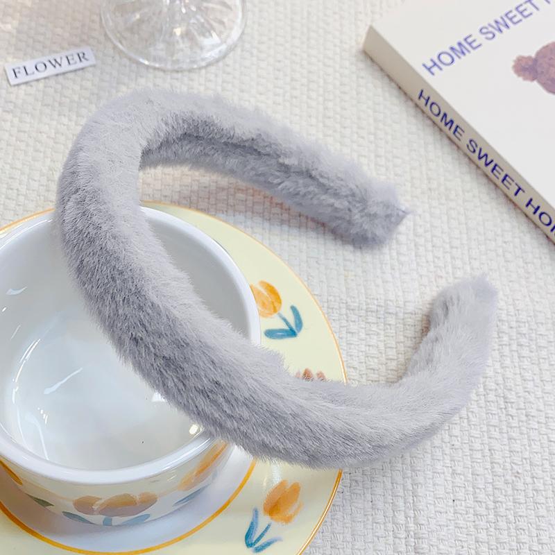 New Colorful Fluffy Hairband For Women Girls Sweet Hair Decorate Headband Plush Hair Hoop Hair Band Fashion Hair Accessories