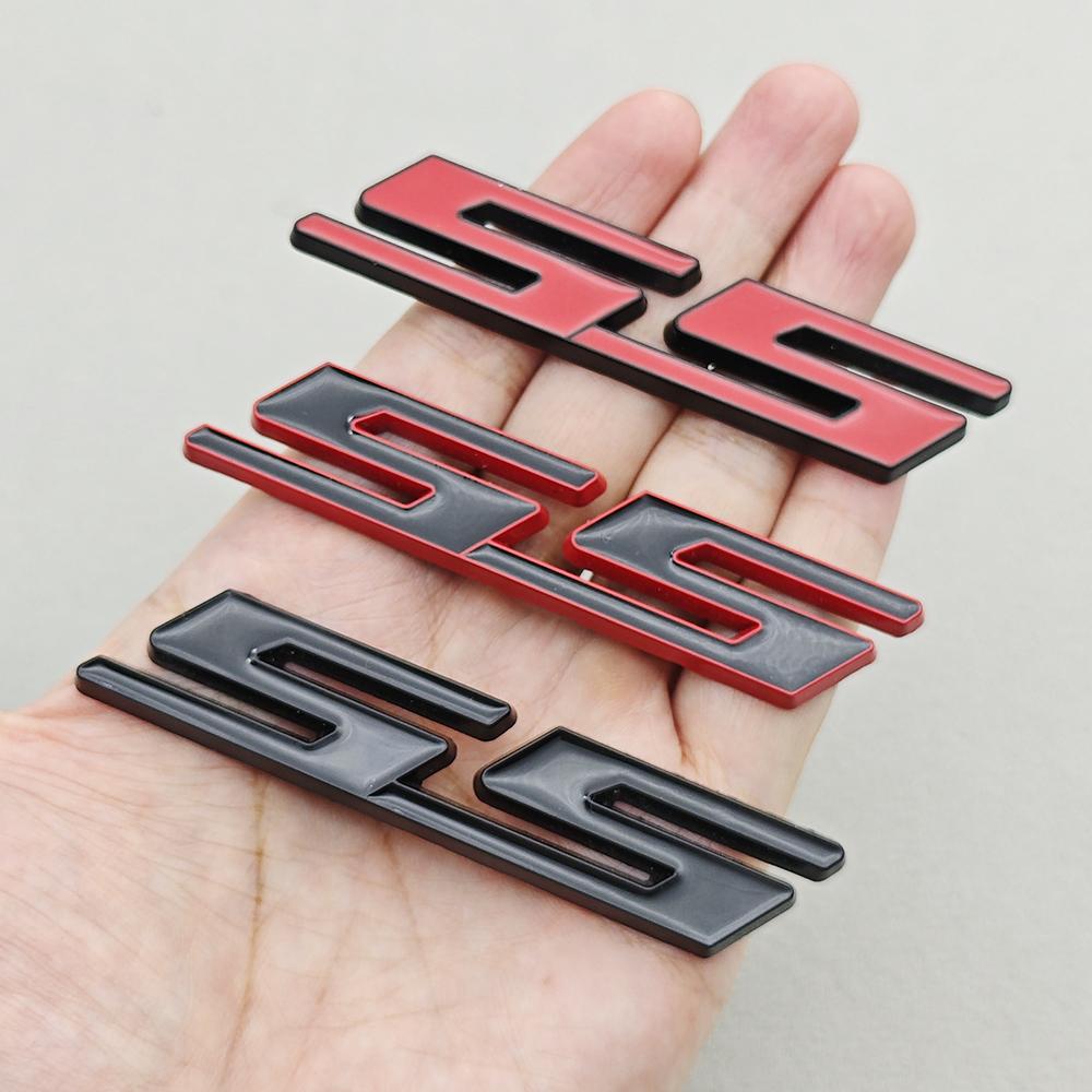 New Car Styling Badge 3D Metal SS Logo Front Grill Emblem Fender Trunk Sticker Decal Accessories For Chevrolet Camaro Silverado