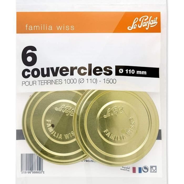 LE PARFAIT 1978028 Sachet de 6 couverles - D 110 Familia Wiss - Orange