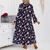 Long Sleeve Dress Print Loose Women's Dress Ethnic Lace Flared Sleeve Dress