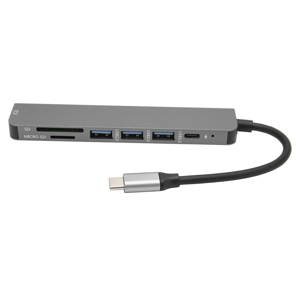 USB C Hub 7 in 1 Multiport Aluminum Alloy HD USB C to 4K 30HZ HD Multimedia Interface Ethernet to Usb Adapter