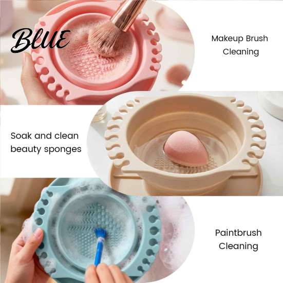 Compact Art Supply Texture Foldable Paint Cleaner Brush Organizer Silicone Cup with Travel Washer for Artists Cleaner Watercolor Painting