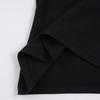 Summer New Style Hollow Design Long-sleeved T-shirt Simple Black Irregular Top for Women