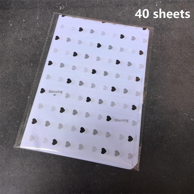 New 40 Sheets Small Peach Heart Paper Floral Lining Paper Bagged For Floral Arrangements Holidays Birthdays 50X35CM
