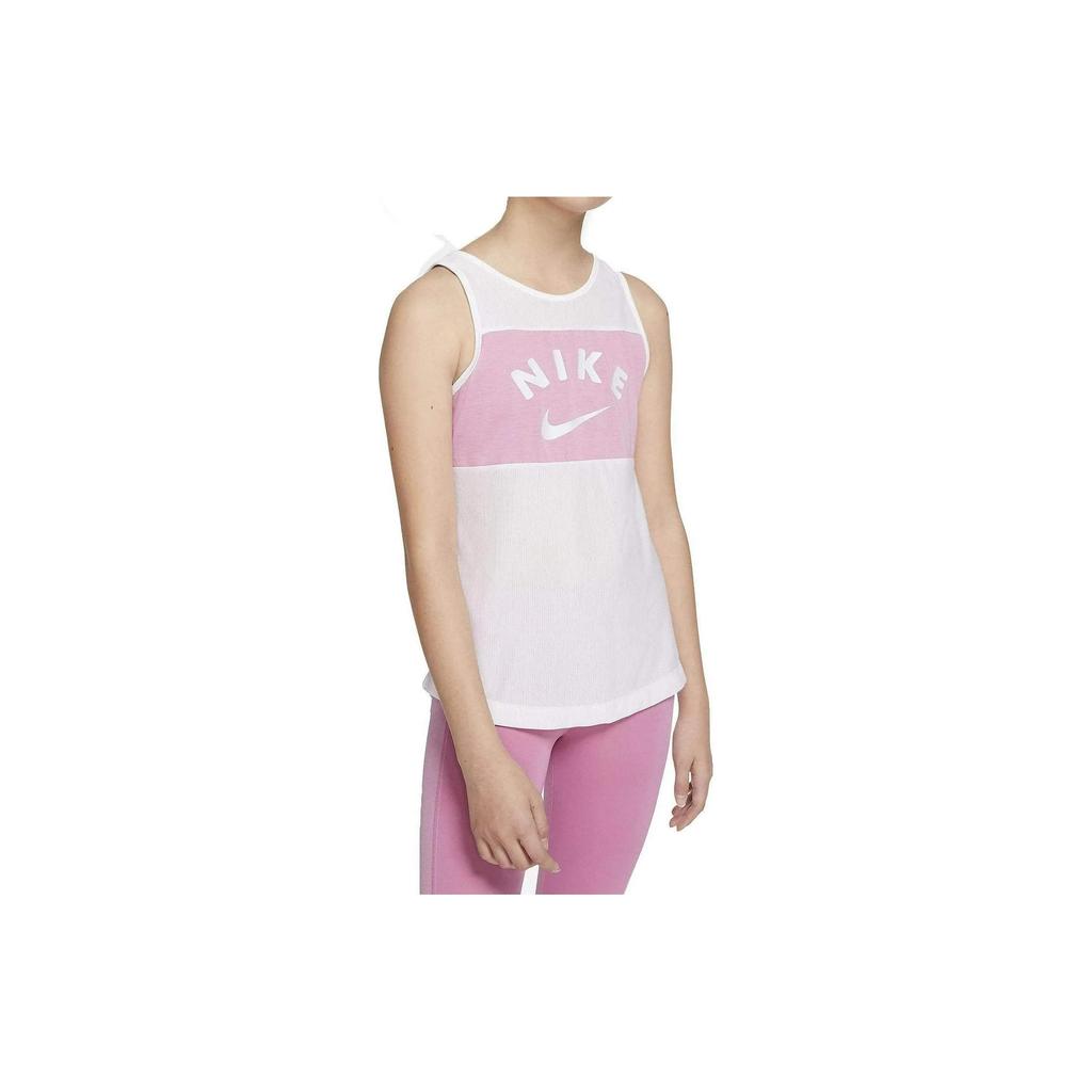 Nike Kids Letter Print Round Neck Sleeveless Vest Kids Tops White CJ7669-101