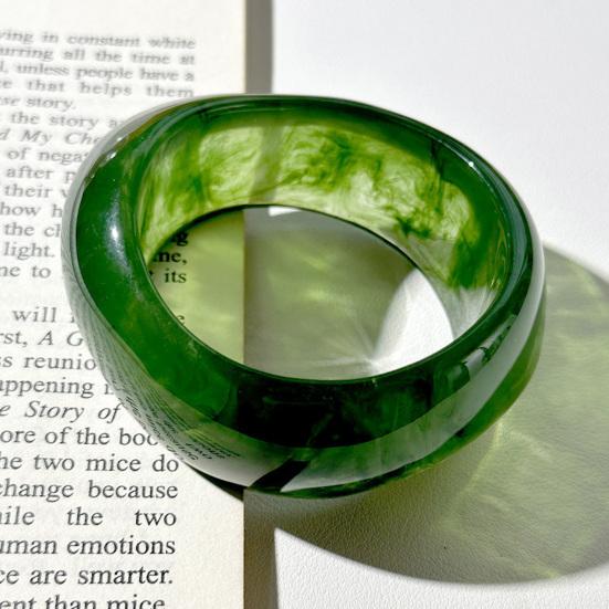 Women Acrylic Resin Chunky Bangle Hypoallergenic Colorful Geometric Irregular Wide Stackable Bracelet Fashion Jewelry Birthday Gift