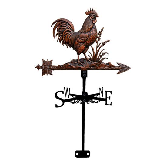 Rooster Weather Vane Retro Metal Wind Vane Roof Decoration Farmhouse Decorative Weather Vane for Outdoor Garden Decor