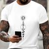 New summer short sleeved T-shirt top for men's daily casual street style round neck pullover printed T-shirt top for men's wear