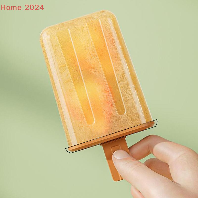 8-Cavity Ice Mold Silicone Popsicles Maker Reusable Easy-Release Freezer Tray With Sticks For Kids Adults Home Party Kitchen