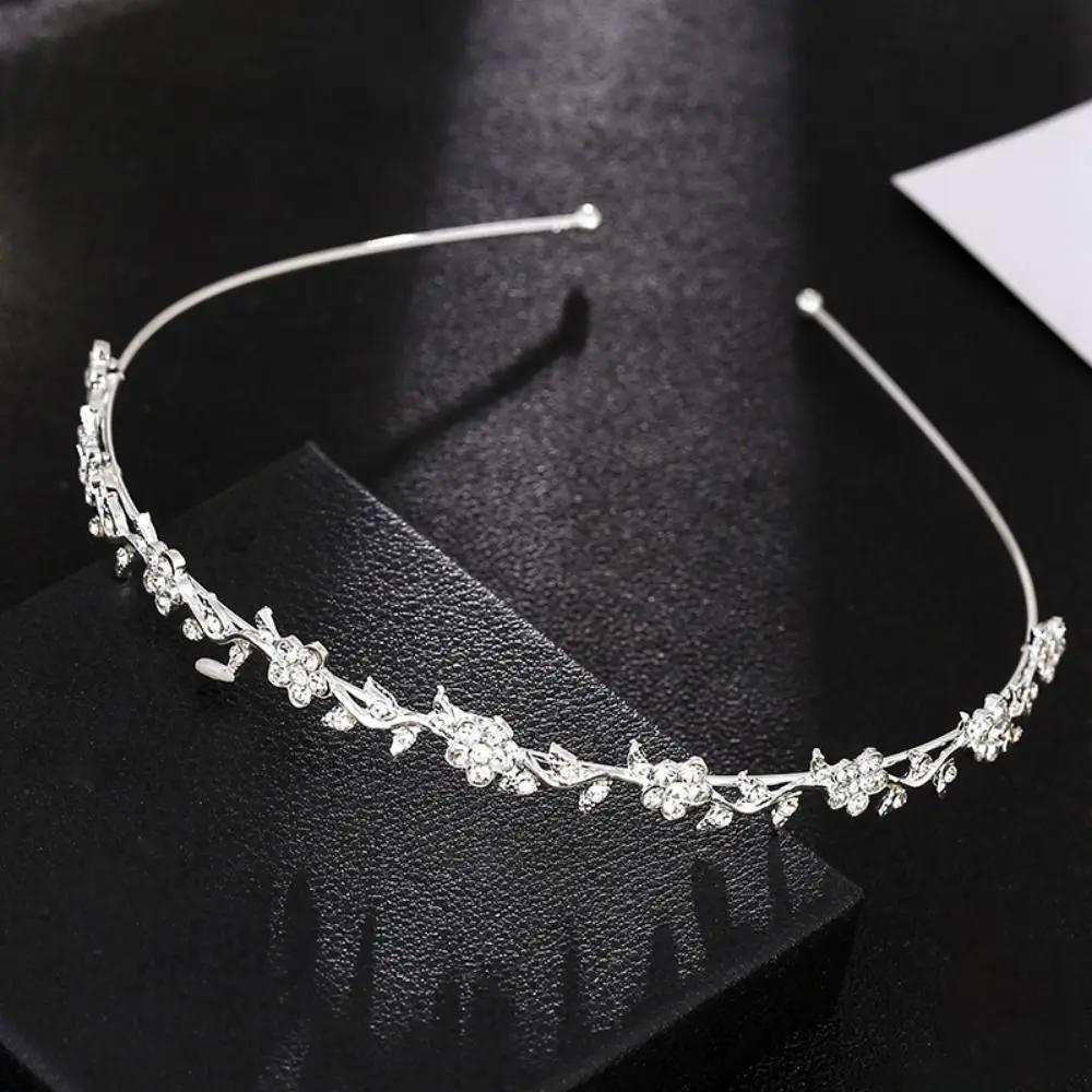 Pearl Rhinestone Hair Hoop Shining Elegant Flower Leaf Women Hair Comb Wedding Bridal Hairpin Crown Hair Styling Accessories