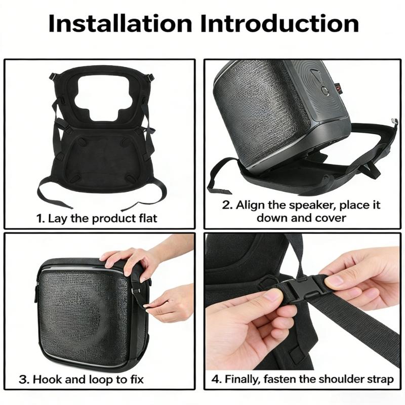 Speaker Cover Reinforced EVA Padding and Soft Lining Hollowed Design Includes Adjustable Carrying Strap for Encore 2