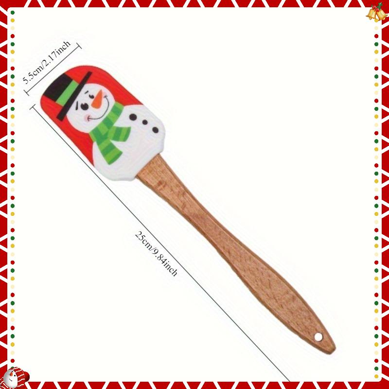 Holiday Wooden Handle Silicone Brush - Perfect for baking, cooking and holiday celebrations (Birthdays, Christmas)