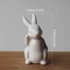 Happyyami Garden Bunny Figurines Landscape Bunnies Decoration 3Pcs Ceramic Bunny Rabbit Figurine Easter White Bunny Figurines Mini Tabletop Rabbit