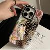 Hot-selling Apple Mobile Phone Case In Europe and America, Leopard Print Lily Mobile Phone Protective Case iPhone17/16E Anti-drop Protective Case