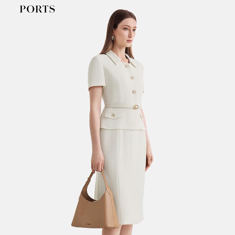 PORTS Women's 2025 S/S Elegant Lapel Mid-Length Dress