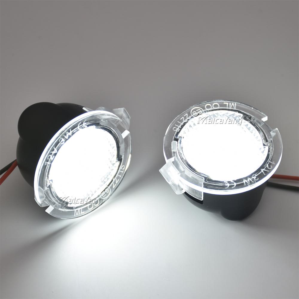 2Pcs Canbus No Error LED Side Mirror Puddle Lights For Ford F150 Mondeo Mk5 Mustang Edge Explorer Expedition Flex 6000K White Dome Lights 6