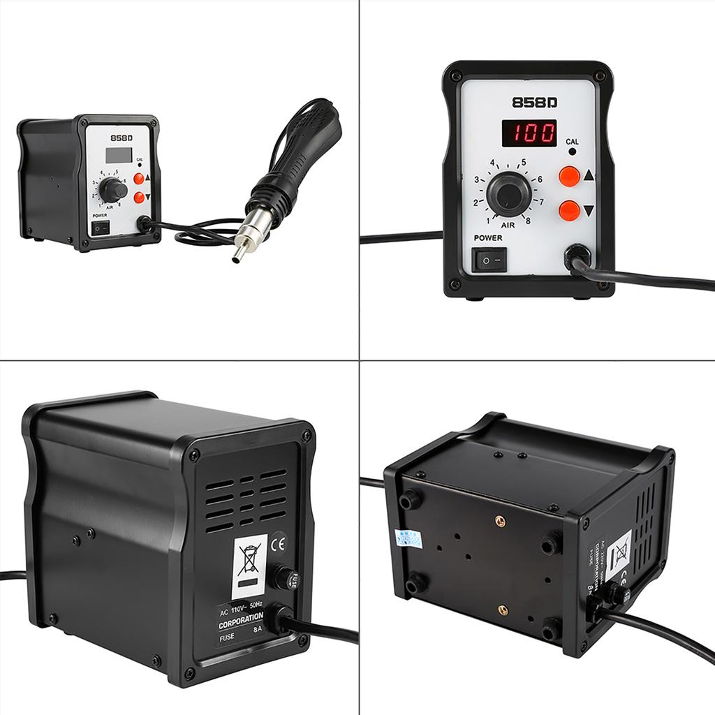 858D Nacharbeitsstation Heißluftgebläse-Kit SMD-Lötkolben Lötständer Werkzeug