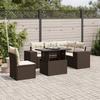 VidaXL Garden Lounge Set with Cushions 6 Pcs Brown Braided Resin 3269173