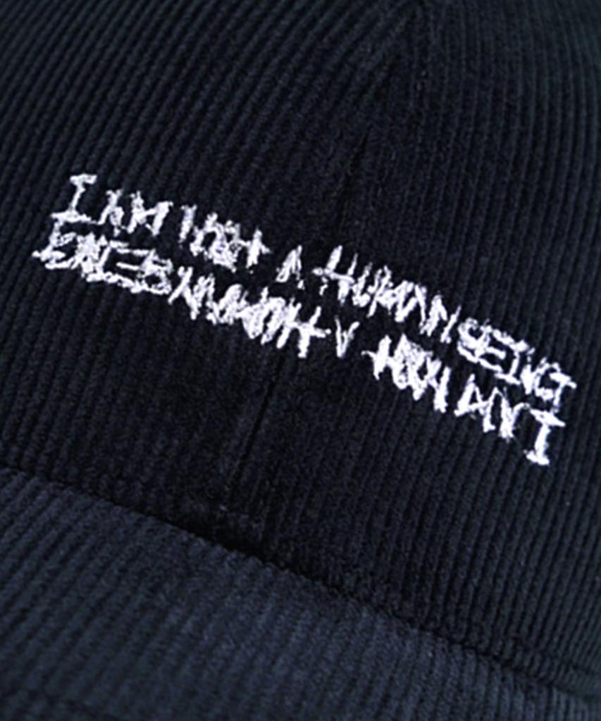 Aimnaseohyumeonbiing Basic Logo Corduroy Cap - Navy