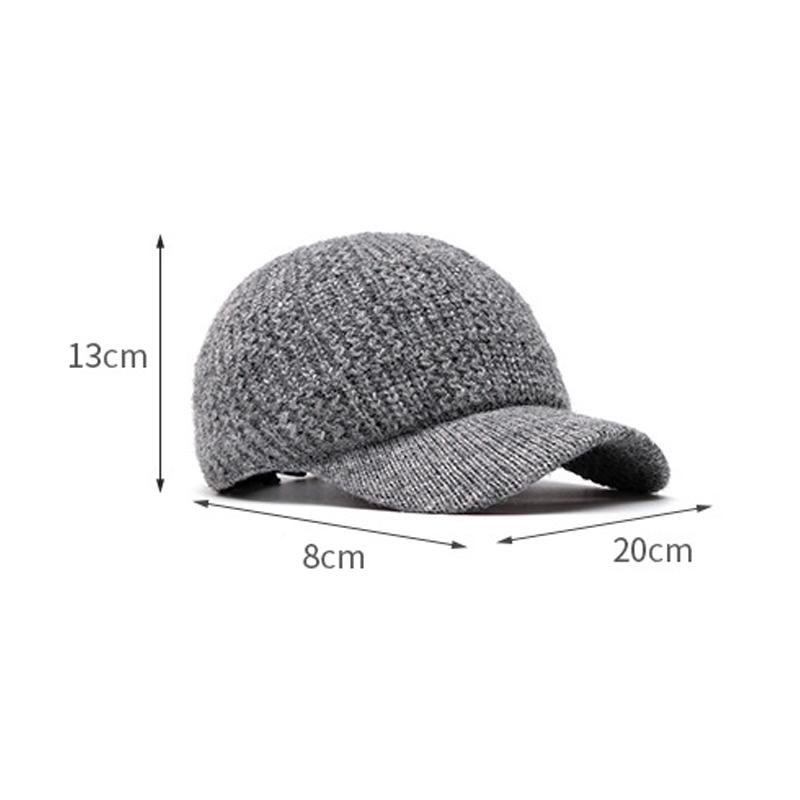 Women's Autumn Winter Warm Wool Baseball Cap Knitted Coldproof Cap