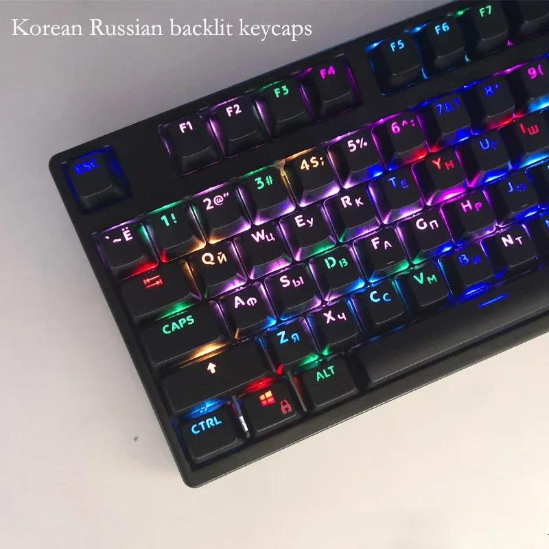 Xiaomi 104 Keys Russian Korean Backlit Keycaps For Mechanical Gaming Keyboard Cherry MX Switch OEM Profile ABS Keycap Gamer Custom DIY