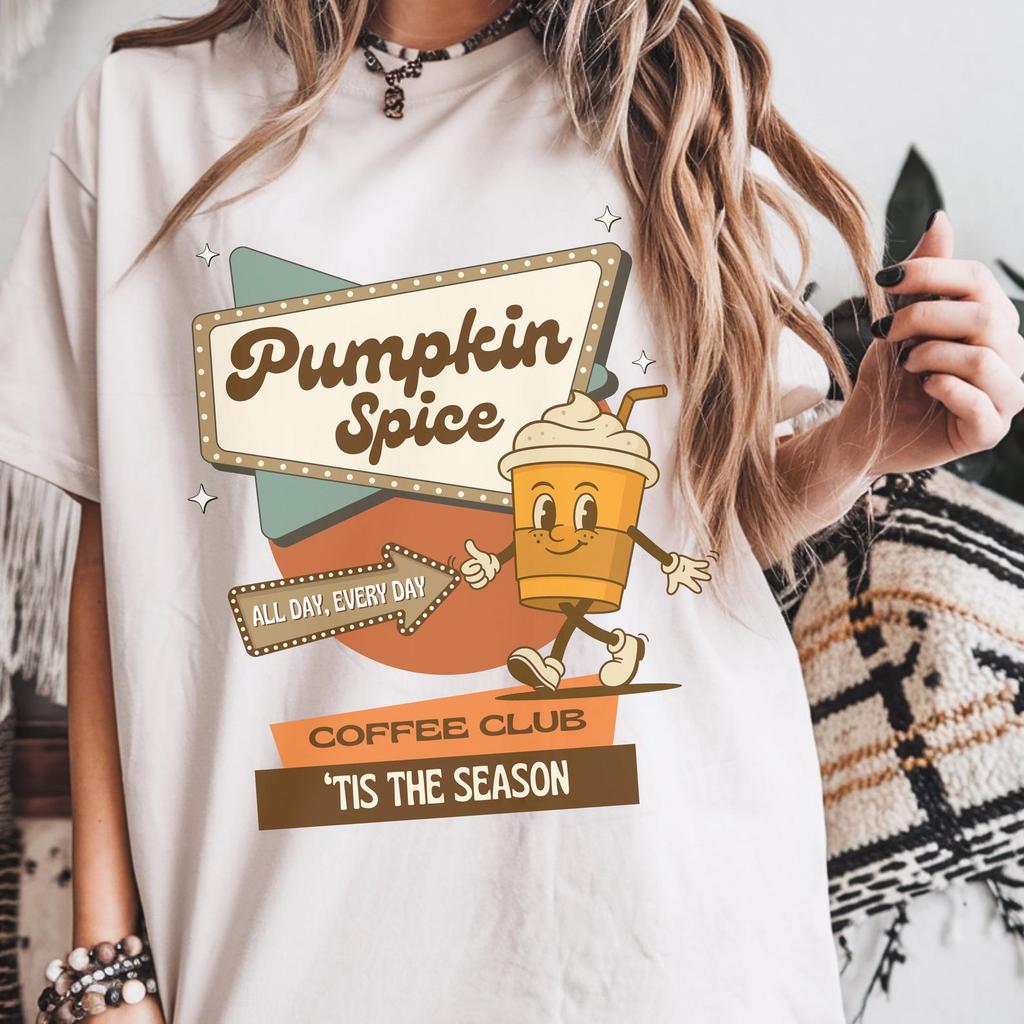 Pumpkin Spice Coffee Club Shirt, Fall Coffee Tshirt, Pumpkin Season, Coffee Weather Shirt, Pumpkin Spice Season, Comfort Colors Plus Sizes