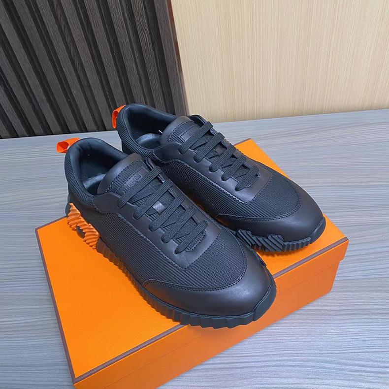 H Home Herren Leder Freizeitsneakers Schwarze Kleine Weiße Schuhe Paar Atmungsaktives Netz Herrenschuhe