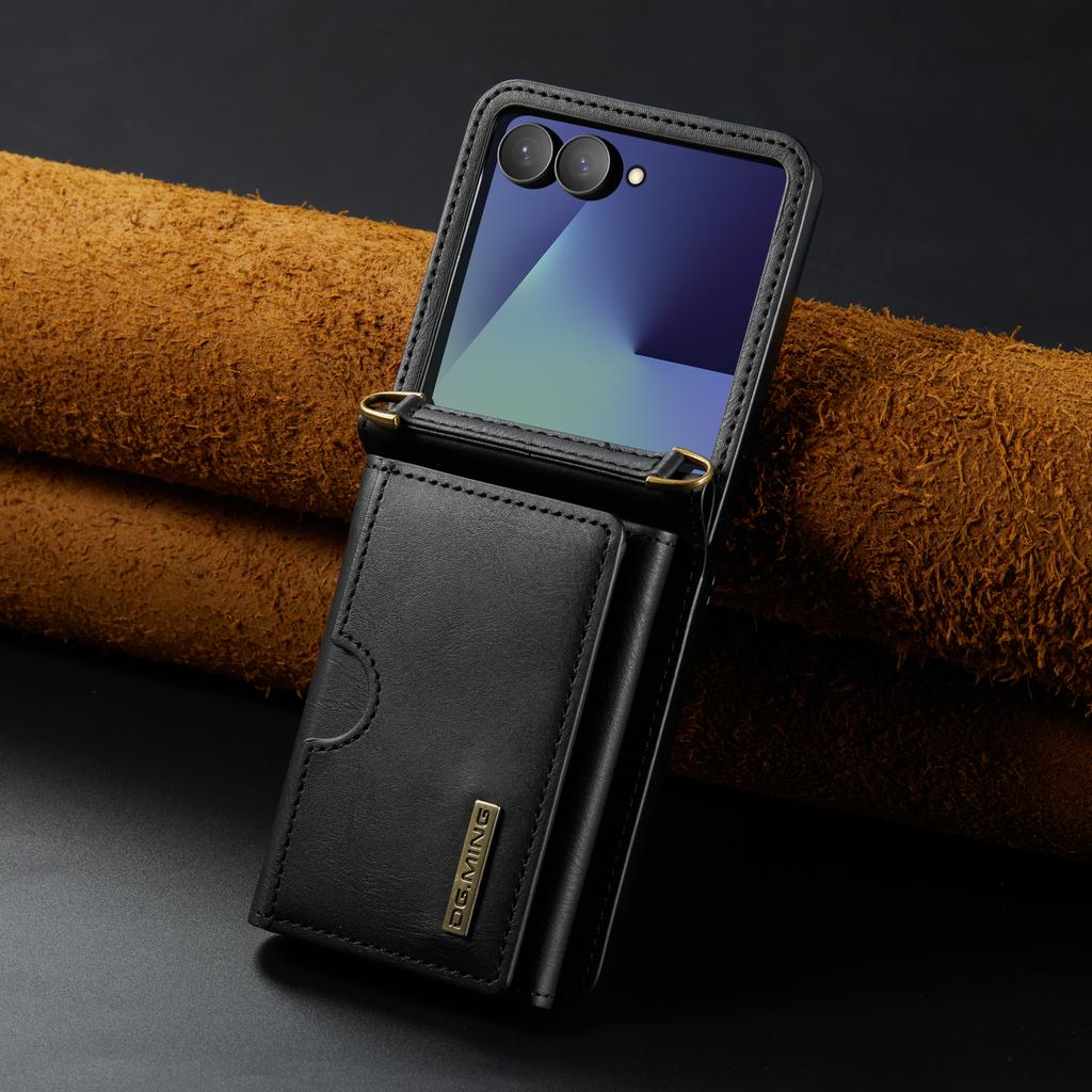 Retro Auto Leather Phone Case for Samsung Galaxy Z Flip 7 Flip6 RFID Blocking Hinge Protection Buckle Card Holder Wallet Cover