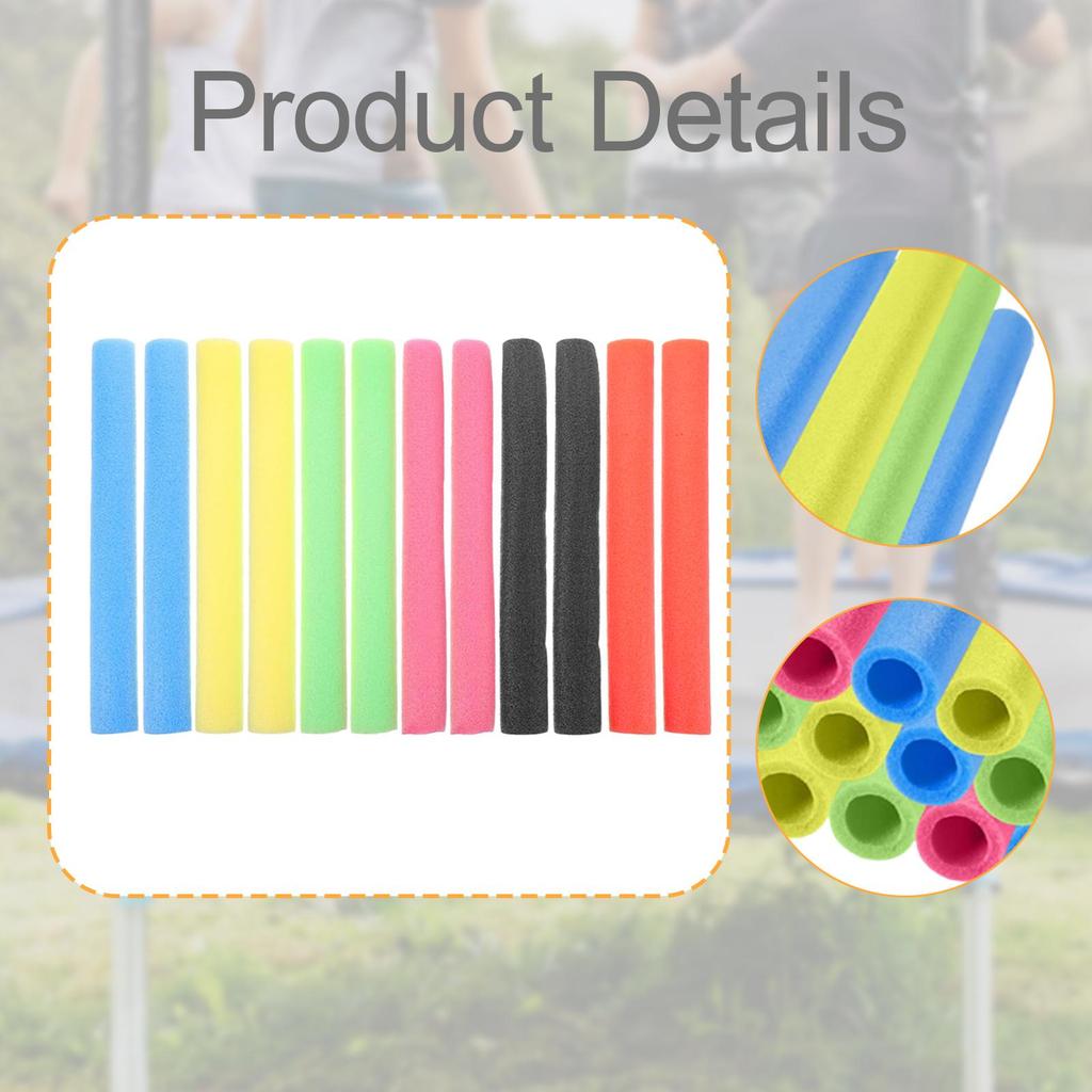 12Pcs Trampoline Pole Foam Sleeves Protective Covers 15.75 inch Protector Lightweight Padding for Kids Trampoline Accessories