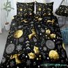 Merry Christmas Bedding Set Santa Claus Duvet Cover Set Winter Red Cartoon Snowman Bedclothes Black Gold Elk Quilt Cover Set