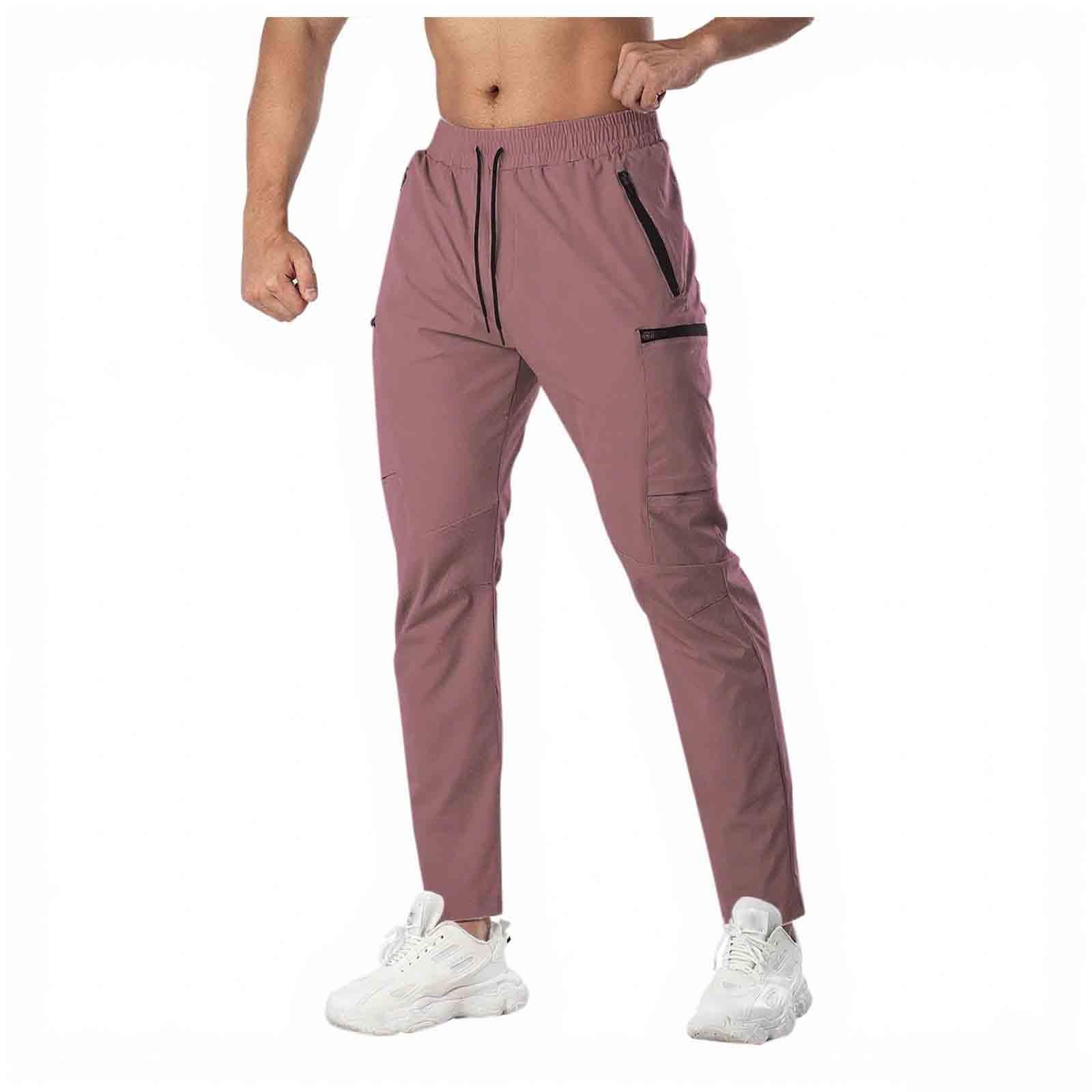 

Men’s Quick Dry Sweatpants Stretchy Athletic Joggers Elastic Waist Drawstring Hiking Outdoor Pants With Pockets XL