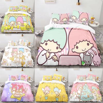 Sanrio Little Twin Stars Bedding Sets Comforter Quilt Bed Cover Duvet Cover Pillow Case 2-3 Pieces Sets Kids Adult Size
