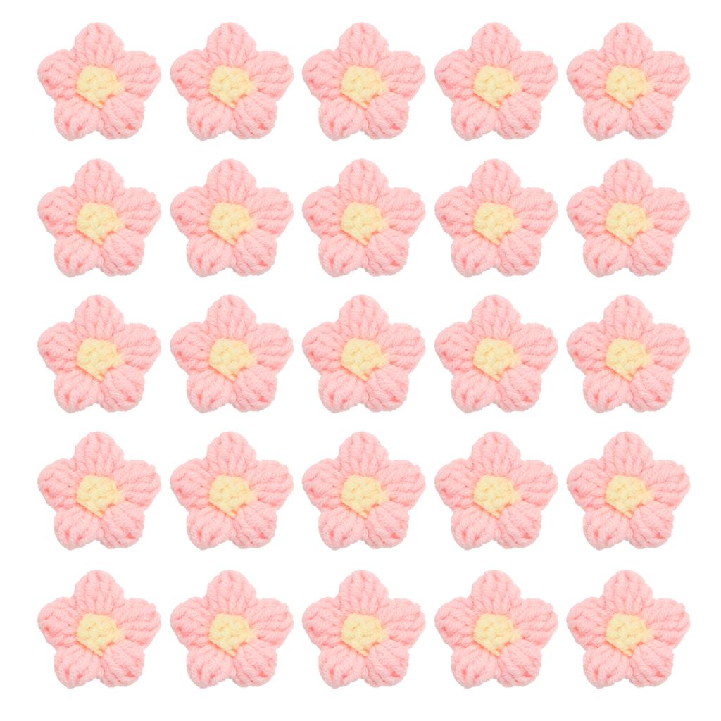 36pcs Crochet Flowers Applique Flowers for Craft Sewing Crochet Flowers Bouquet  DIY Hair Clothes Party Craft Christmas Decor