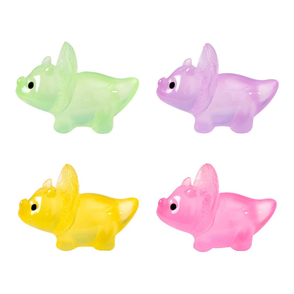 Glowing Resin Dinosaur Figurine For Fairy Garden Decor In Assorted Colors
