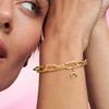 Fit Original Bracelet Mini Dangle Me Series Copper Me Chained Hearts Mini Red Heart-Shaped Zircon Charm Trinket